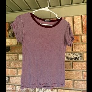 Maroon white striped Brandy Melville tee